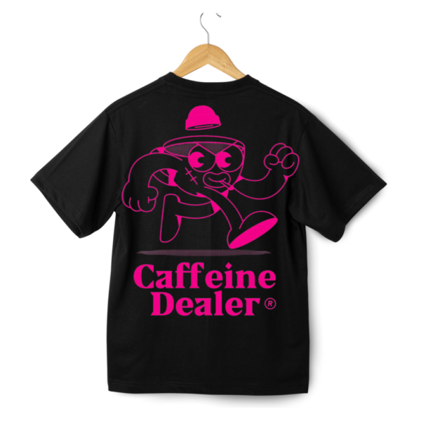 Caffeine Dealer Round Neck Half Sleeve T-Shirt - Black