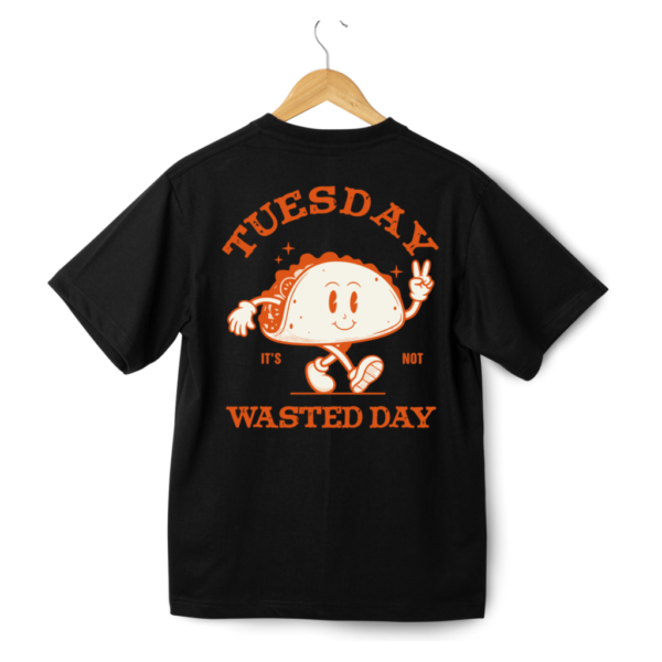 Tuesday It's not Wednesday Round Neck Half Sleeve T-Shirt - Black